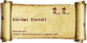 Körömi Kornél névjegykártya